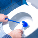 cleaning calcium deposits in a toilet